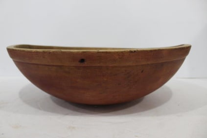 Red Painted Dough Bowl