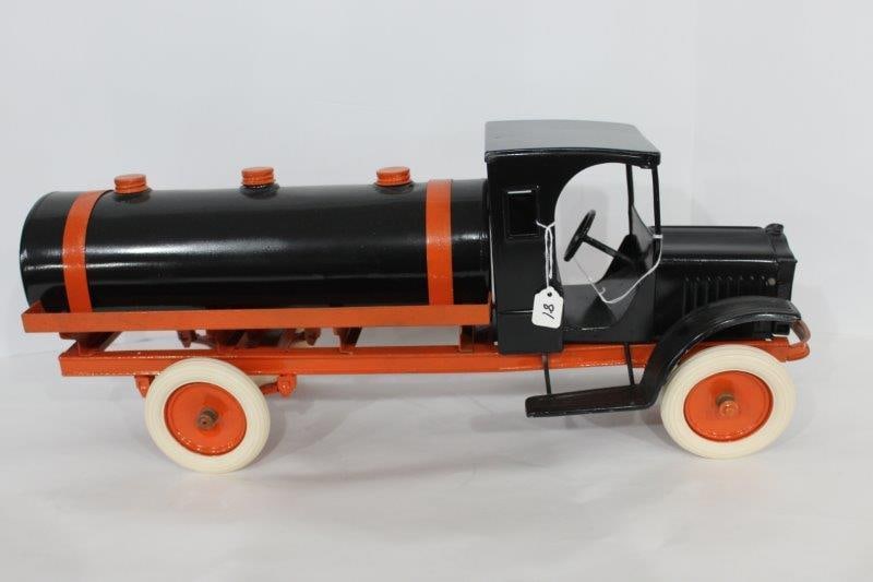 Outstanding Restored Kelmet White Oil Tanker Truck: Beautifully restored Kelmet Corp. White Oil Tanker in excellent condition! Would be a great addition to anyone's collection!! 27in long.