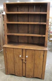 Open Top Pewter Step Back Cupboard
