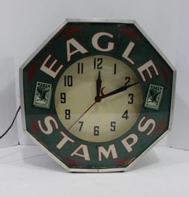 Eagle Stamps Octagon Neon Clock