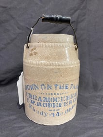 C.W. Rodefer Co. Cream of Cereal stoneware jar