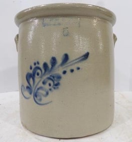 New York Stoneware Co 5 Gallon Decorated Crock