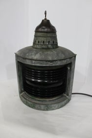 Early galvanized triangular beacon light