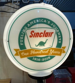 Sinclair 100th Year Anniversary Milk Glass Gas Pump Globe