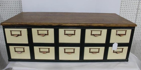 10-drw Oak card catalog cabinet
