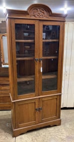 Oak decorated cabinet
