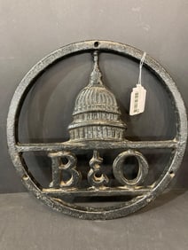 BandO Railroad Cast Iron Plaque