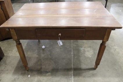 19 Century One Drawer Farmhouse Dining Table