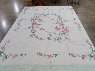 Vintage Rose Hand Stitched Quilt