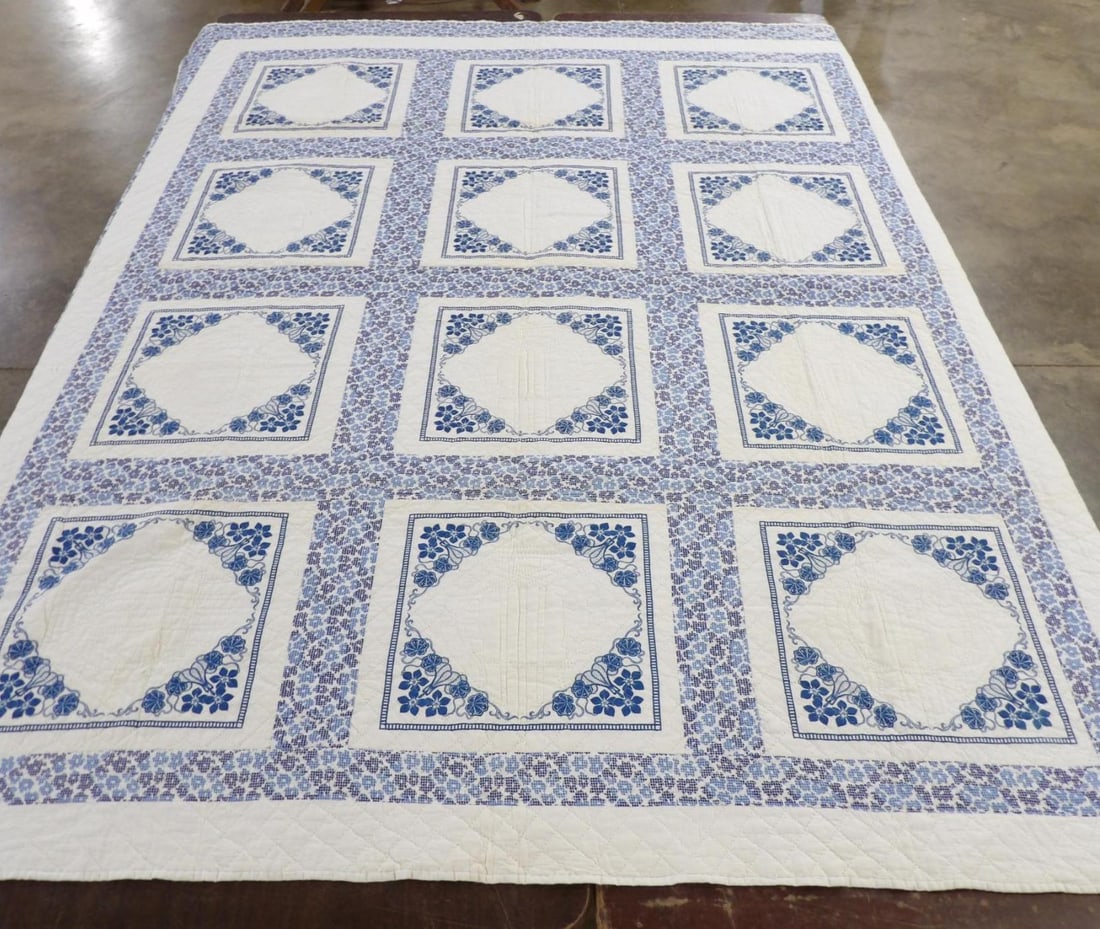 Vintage Blue and White Farmhouse Quilt (1 of 7)