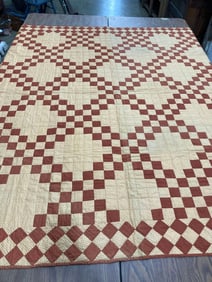 Handstitched Irish Chain quilt