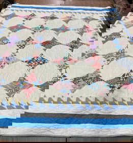 Handstitched Star multi colored quilt