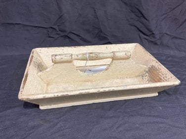 Primitive painted wooden caddy