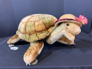 1950s Vintage Steiff Mohair Turtle Footstool