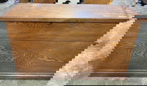 Very large wooden blanket chest