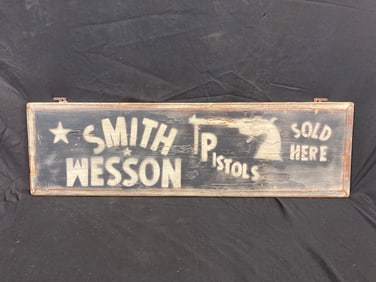 Smith and Wesson Stenciled Wood Sign