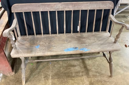 Solid Wood Spindle Back Bench