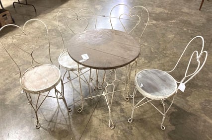 Wrought Iron Ice Cream Parlor Set