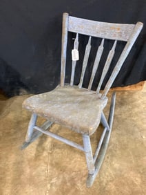 Primitive Blue Painted Rocker
