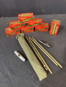 Full Remington 22 Long Rifle Vintage Ammo Boxes & Cleaning Kit