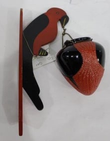 Art Deco Parrot and Wall Pocket Hanging Vase