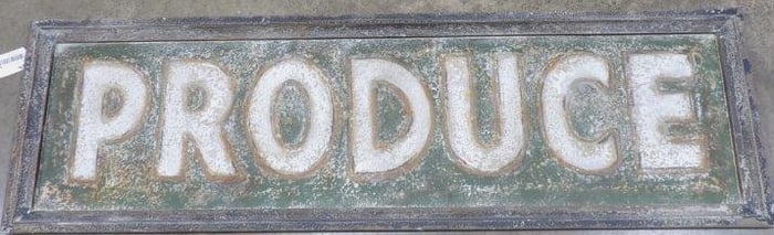 Tin Framed Produce Sign