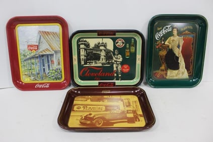 4-Coca Cola Tin Trays