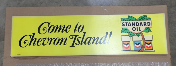 NOS Standard Oil Cardboard Chevron Islands Sign