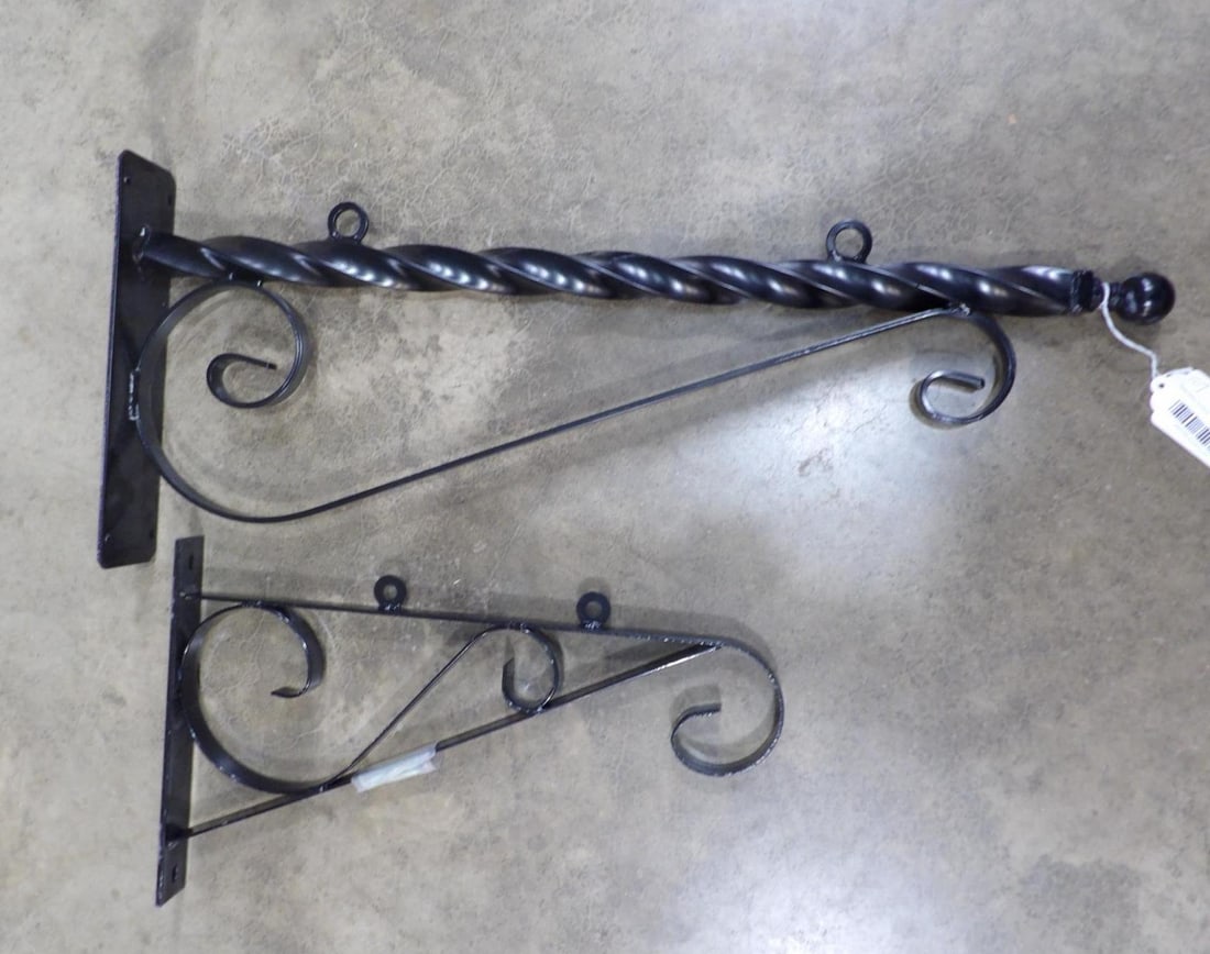 Service Station Hanging Brackets: Both new. 18 and 29 inches