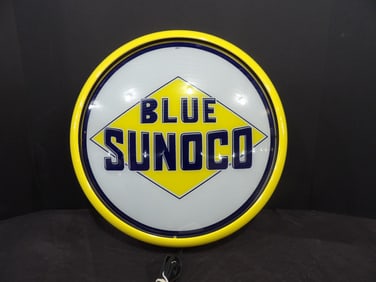 Blue Sunoco Gas Globe  Lighted Sign