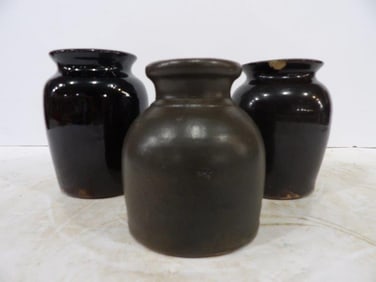 Brown Wax Sealer Crocks and Vase