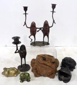 Frog and Toad Candle Sticks and Paper Weights