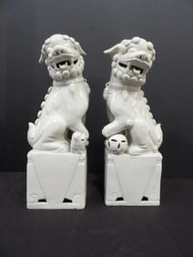Buddhist Lion Porcelain Statues