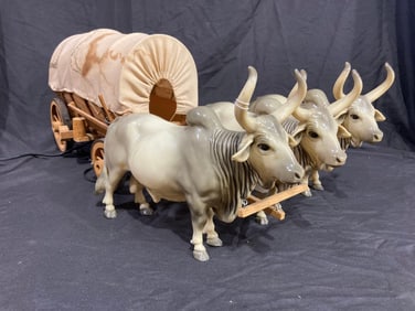 3-Oxen with covered wagon