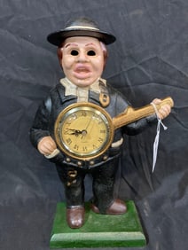 Cast Iron Banjo Player Clock
