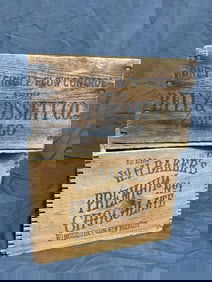 Pair of wooden advertising crates