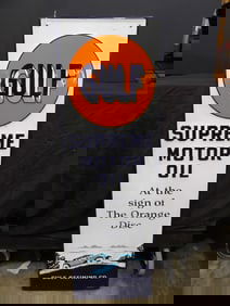 Embossed Gulf Motor Oil SST Sign