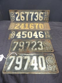 1918-1921 Ohio License Plates
