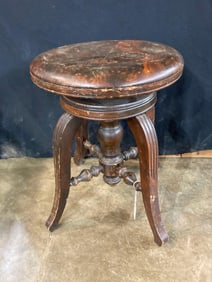 Burl Wood Piano Stool