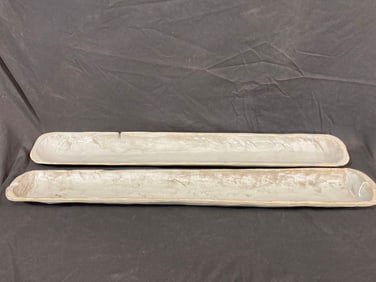 40 Inch Decorative Wooden Trench Bowls