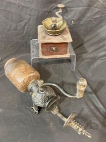 Arcade and box coffee grinders