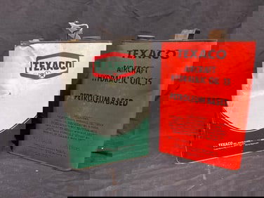 Pair of Texaco Oil cans