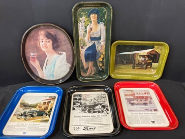 Ford and Coca Cola Tin Trays