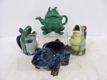 Ceramic Frog Pitchers and Flower Pot