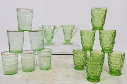 Uranium Glass Juice Cups