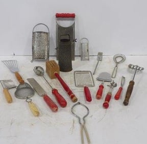 Vintage Painted Handle Kitchen Utensils