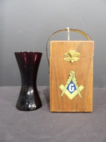 150th Anniversary Free Masons Vase and Case
