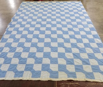 Blue Heart Bowtie Quilt