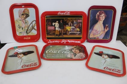6 Coca Cola Tin Trays