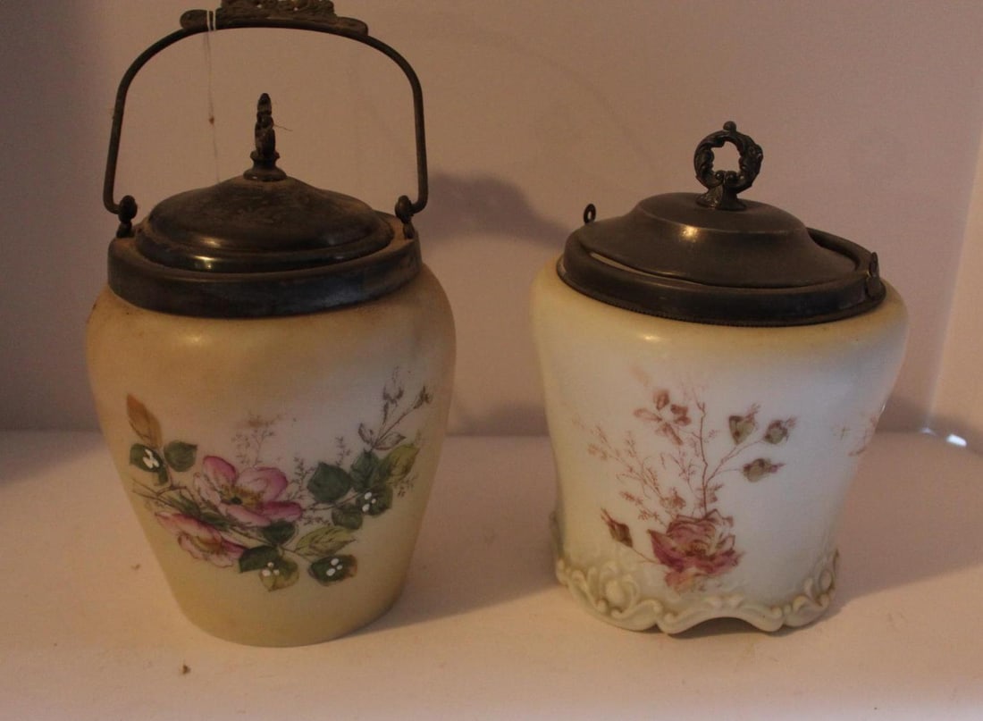 2- Hand Painted Biscuit Jars (1 of 3)